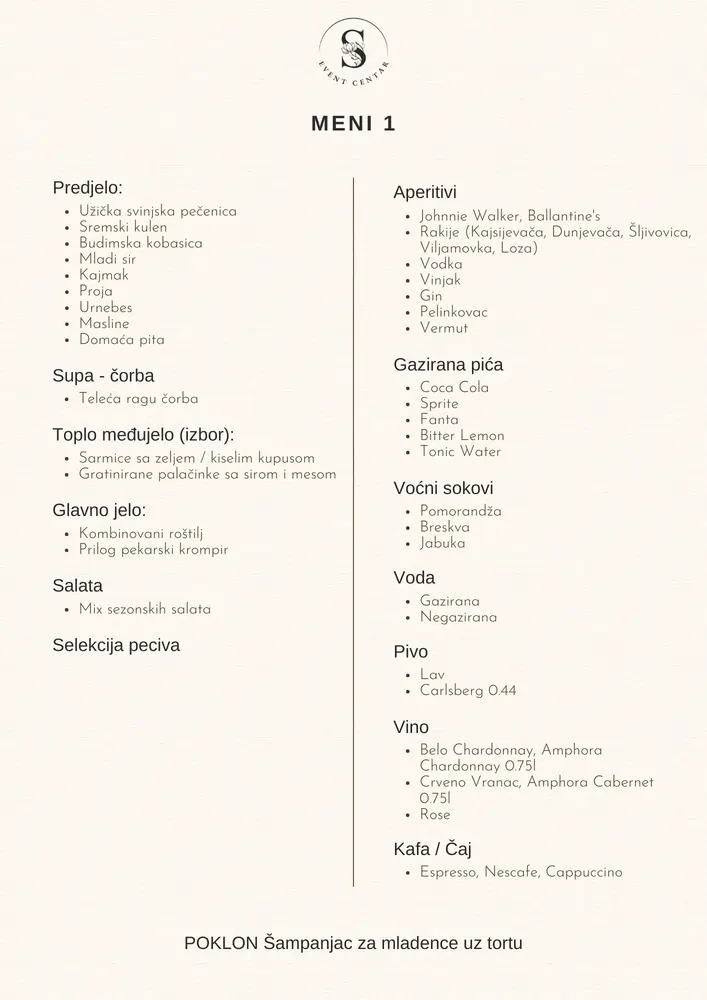 Event Centar S Sala za prosale i vencanja