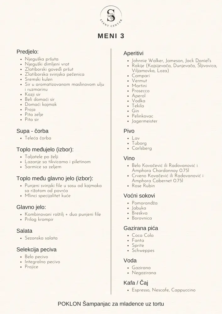 Event Centar S Sala za prosale i vencanja