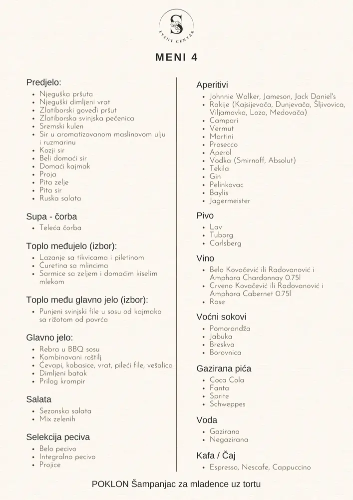 Event Centar S Sala za prosale i vencanja