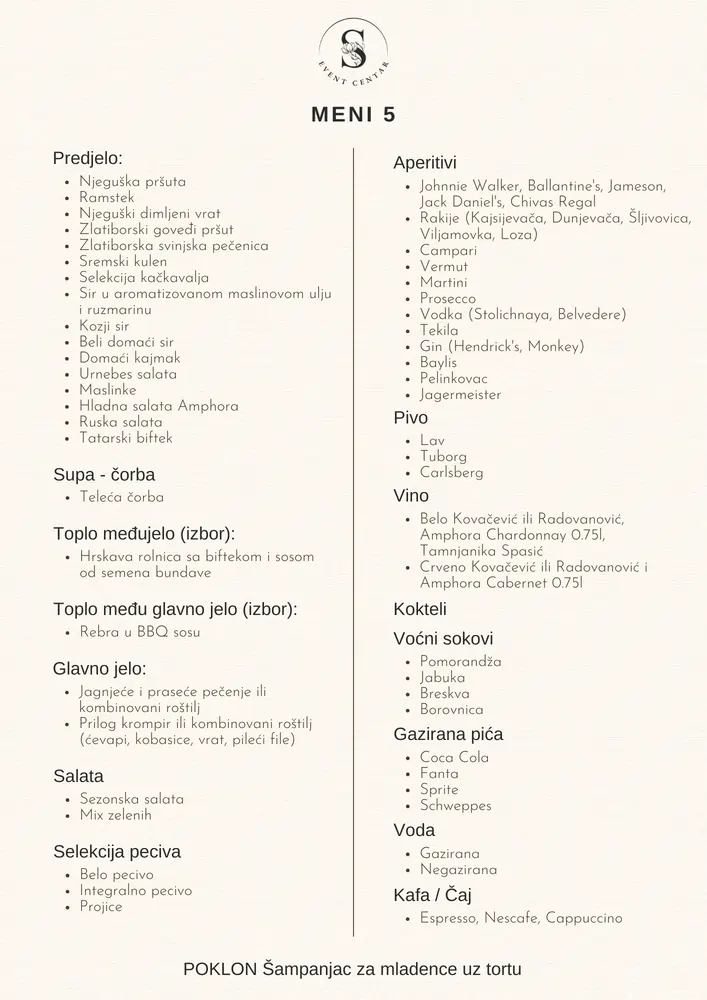 Event Centar S Sala za prosale i vencanja